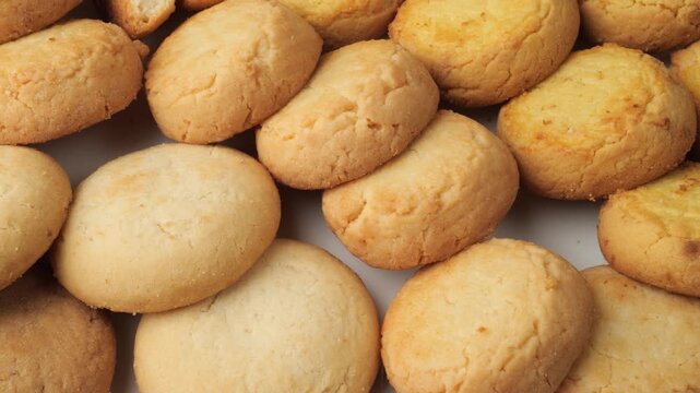 Delicious homemade cookies moving in a dolly shot