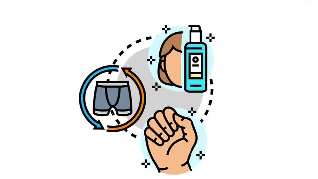 Personal hygiene essentials concept daily self care habits, including body cleansing, clean clothing, and handwashing, promoting health and wellness