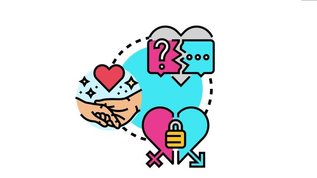 Personal identity ambiguity concept confusion, questioning gender roles, and complicated relationships, symbolizing introspection and the evolving understanding of self