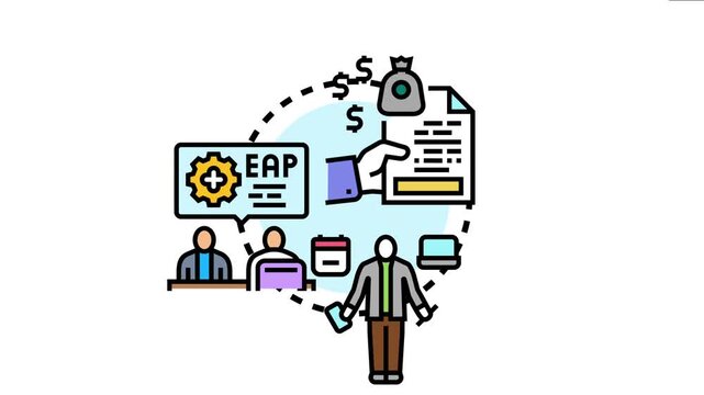 Personal management assistance program conceptualizing corporate support for employee wellness, financial planning, and professional development, fostering a healthy work environment