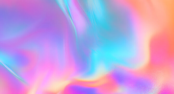 A soft, abstract glass background with fractal patterns, a gradient mix of pink, purple, blue, and orange, featuring a vertical ripple effect, a grainy texture, a vibrant glow, modern in design, with 