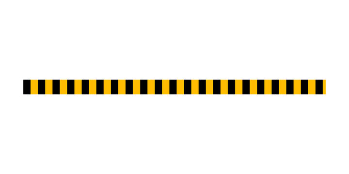 Horizontal warning line with black and yellow stripes for safety and construction site caution