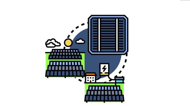 System converting sunlight into electricity for homes and businesses, sustainable clean energy solutions and environmental responsibility for global power
