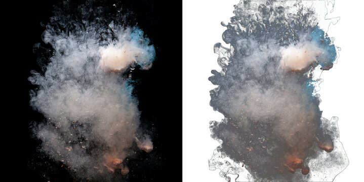 Cosmic Underwater Particle Explosion on Black Background