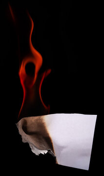 Burning Paper with Flame and Smoke Isolate