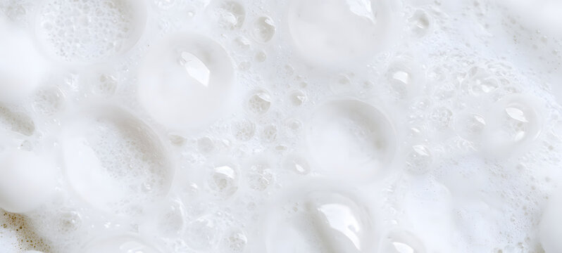 Foams of soap, detergent, or shampoo, white or not.