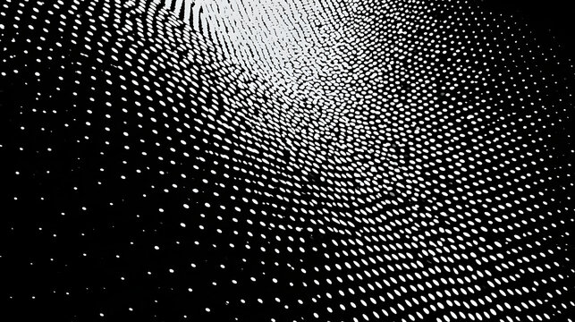 A black and white abstract halftone dot pattern for the background