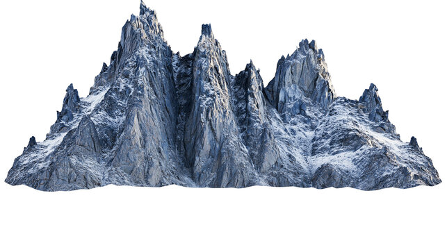 Isolated dramatic snow-capped rugged mountain range, majestic alpine winter landscape environment