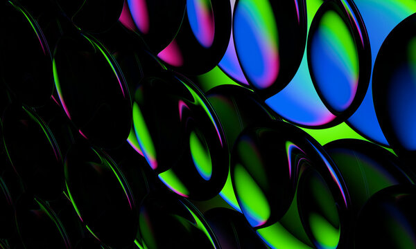 Diagonal 3D Lens Rows with Jewel Tones
