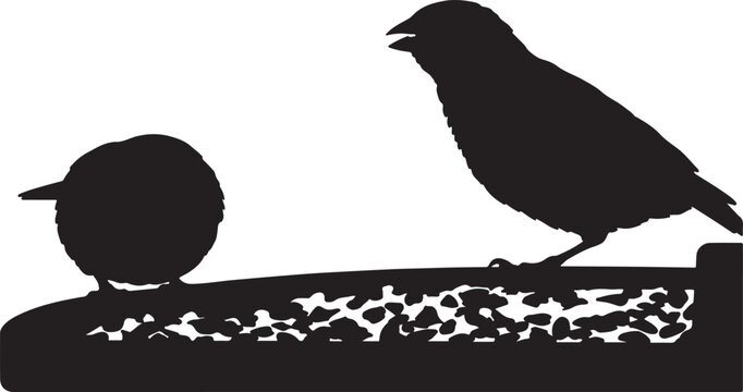 House Sparrow silhouette collection vector bird wildlife design.