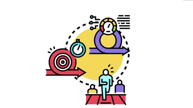 Agile developers organizing a post sprint retrospective meeting, analyzing work results, identifying areas for improvement, and planning future iterations within a continuous delivery cycle