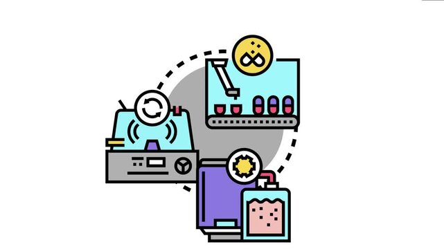 Chemical process transforming powder into a liquid solution before manufacturing capsules in a laboratory or industrial setting, representing formulation and scientific development