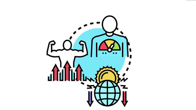 Individual demonstrating mental strength and physical capability, overcoming challenges and adapting to difficult situations with growth and positive progress
