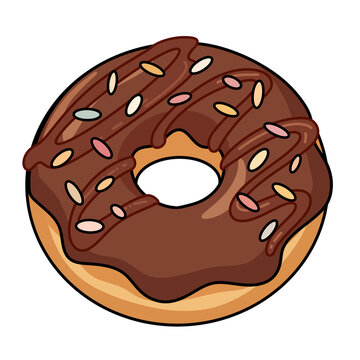 Delicious colorful donuts set with various toppings, fruits, and berries isolated on white background. Sweet glaze doughnuts vector illustration.