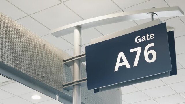 Airport Departure Terminal Sign Hanging for Boarding Gate A76