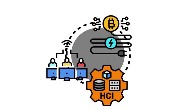 Diagram blockchain and crypto mining, where multiple users are connecting to a shared computing infrastructure, emphasizing distributed network processing and energy distribution