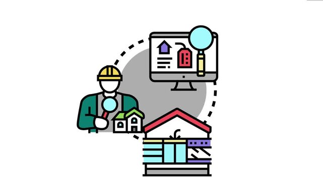 Home inspection concept a professional inspecting a house with a magnifying glass, performing a detailed check, and preparing a report for real estate sale or purchase