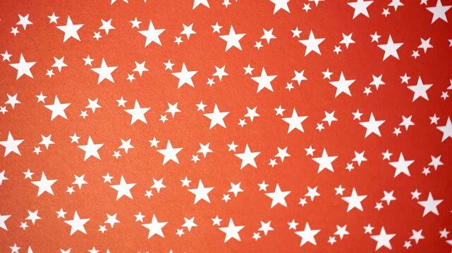 Rotating White Stars on Red Background Motion Video Footage