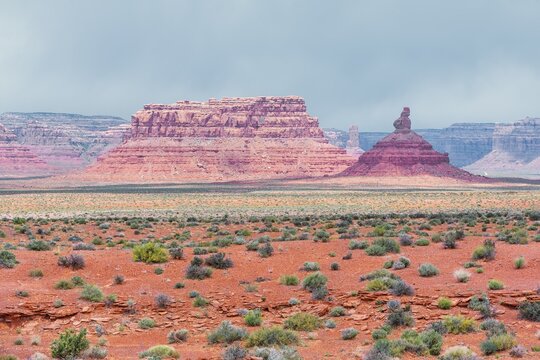 Valley of the Gods, elevated view, Utah, USA, North America
