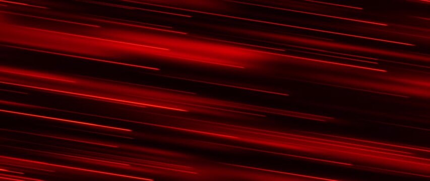 Red light streaks sweep diagonally across a dark abstract background in glowing bands