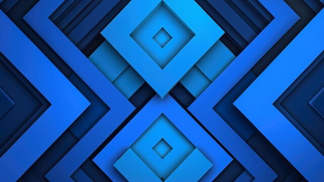 Blue Geometric Pattern: A striking abstract pattern composed of overlapping blue geometric shapes, creating a sense of depth and symmetry, perfect for modern design applications.