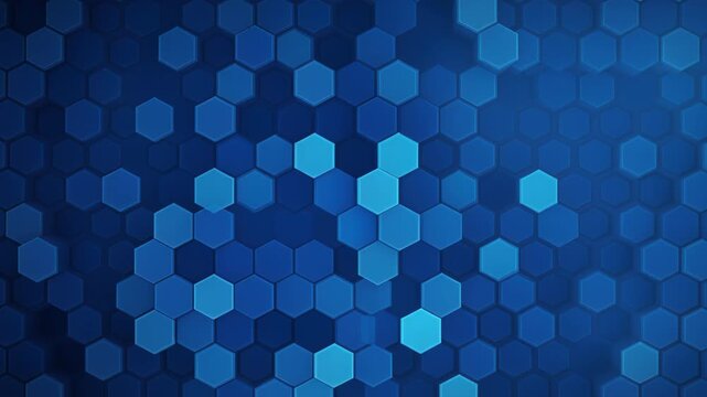 Abstract Hexagonal Pattern in Blue: A captivating abstract background featuring a tessellation of hexagonal shapes in varying shades of blue, creating a modern and sophisticated digital aesthetic.