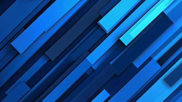 Abstract Blue Geometric Background: A dynamic composition of overlapping blue rectangular shapes with varied tones creates a sense of depth and movement, perfect for modern design projects.