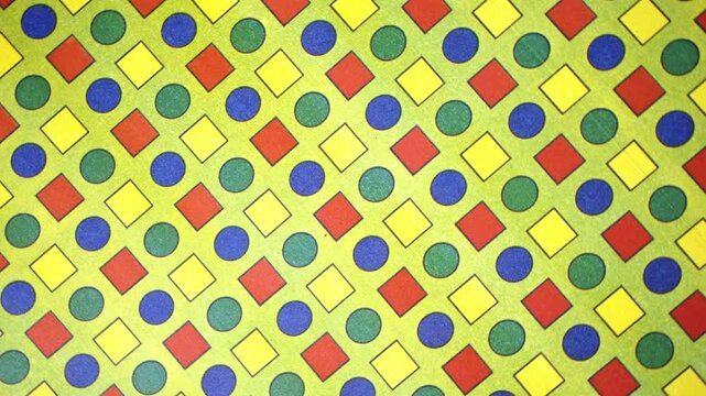 Rotating Multi Color Squares and Circles Pattern Motion Video Footage