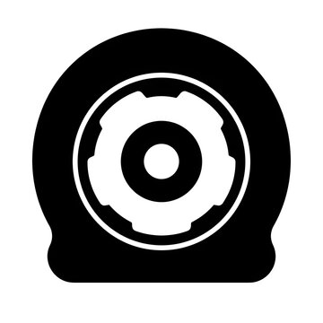 Black flat tire icon representing automotive rubber wheel component