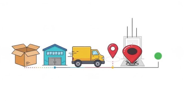 Package Delivery Process Illustration Explaining Steps In a Calm Modern Setting