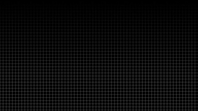 Vertical scrolling white grid lines on black background for motion