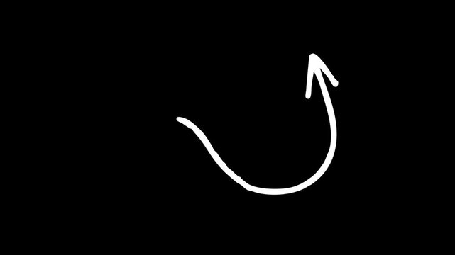curved white scribble arrow element animation