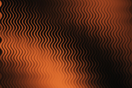 Wavy Gradient Abstract A vibrant orange to deep brown gradient forms a background of undulating wavy lines, creating a visually striking and abstract pattern.