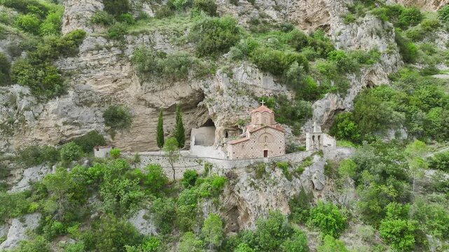 Berat from a drone, Osum River, Albania