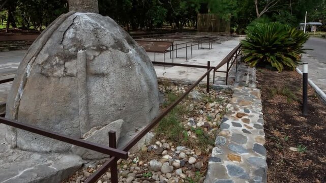 Armero Ruins and Memorial Site from the 1985 Nevado del Ruiz Volcanic Disaster in Colombia. Time Lapse. Establishing Shot.