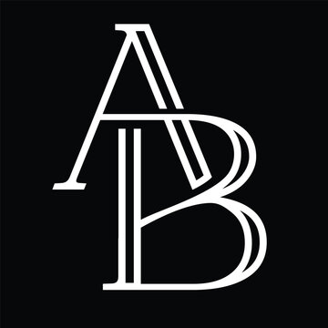 Initial letter AB, typography Monogram design logo vector.