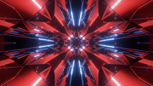 Red and blue effect, extremely slow pull back through a smooth studio glow