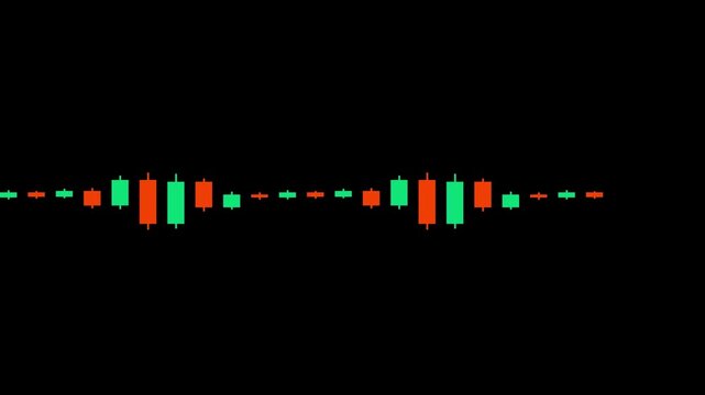 Animated Japanese Candlestick Chart Visualization on Black Background