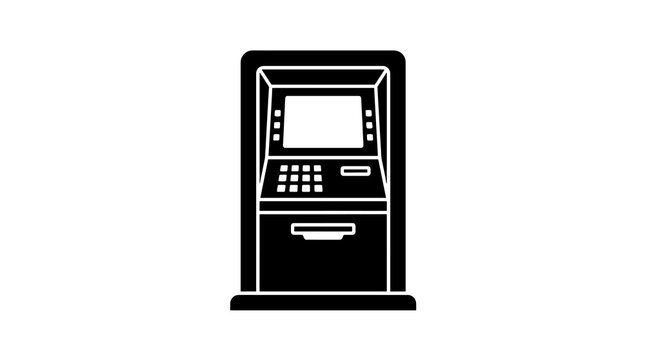 Automatic teller machine icon for bank finance cash withdrawal operations