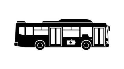 Electric bus black silhouette icon for clean city public transport design © ＰＮＧ・アート