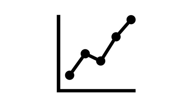Line graph icon with points showing data trends and statistical analysis