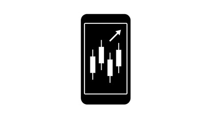 Obraz premium Smartphone trading app interface displaying financial candlestick chart