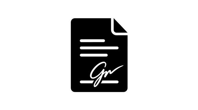 Document with signature icon for legal agreements and contract business