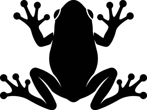 Black cartoon frog with crown hands