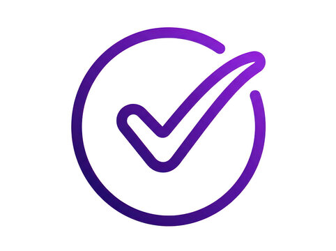 Purple checkmark inside a circle icon