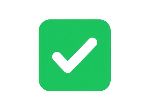 Green checkmark icon with white tick
