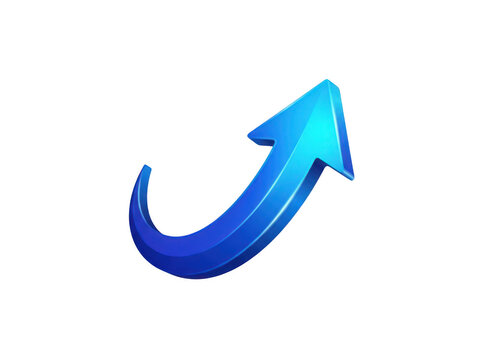 Modern arrow pointing upward with circular tail