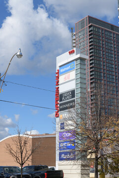 tenant directory pylon at Dufferin Mall, a shopping mall, located at 900 Dufferin St, south of Bloor St W, Toronto