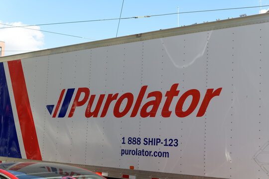 side of a Purolator vehicle in Toronto
