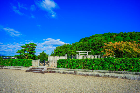 奈良県 垂仁天皇陵 宝来山古墳の風景